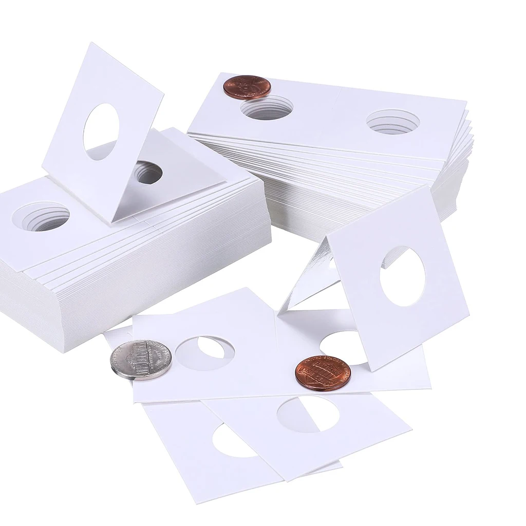 50Pcs Cardboard Coin Collecting Holder Flip Folding Coin Storage Paper