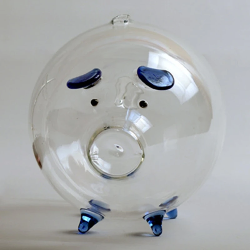 Tirelire cochon 50JC, boîte d'épargne pièces monnaie, mignon en verre Transparent, Souvenir naissance