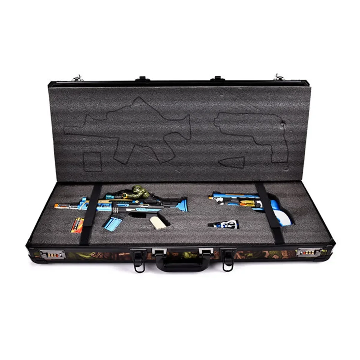 Extra Long Aluminum Alloy Tool Box Suitcase Instrument Case Fish Pole Case Equipment Safety Box Storage With Sponge storage box tool case instrument box storage case tool box