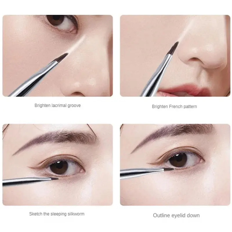 Upgrade Blade Eyeliner Ultra Thin Fine Angle Flat Eyebrow Brush Under The Eyes Place Makeup Brush Precise Detail Brush