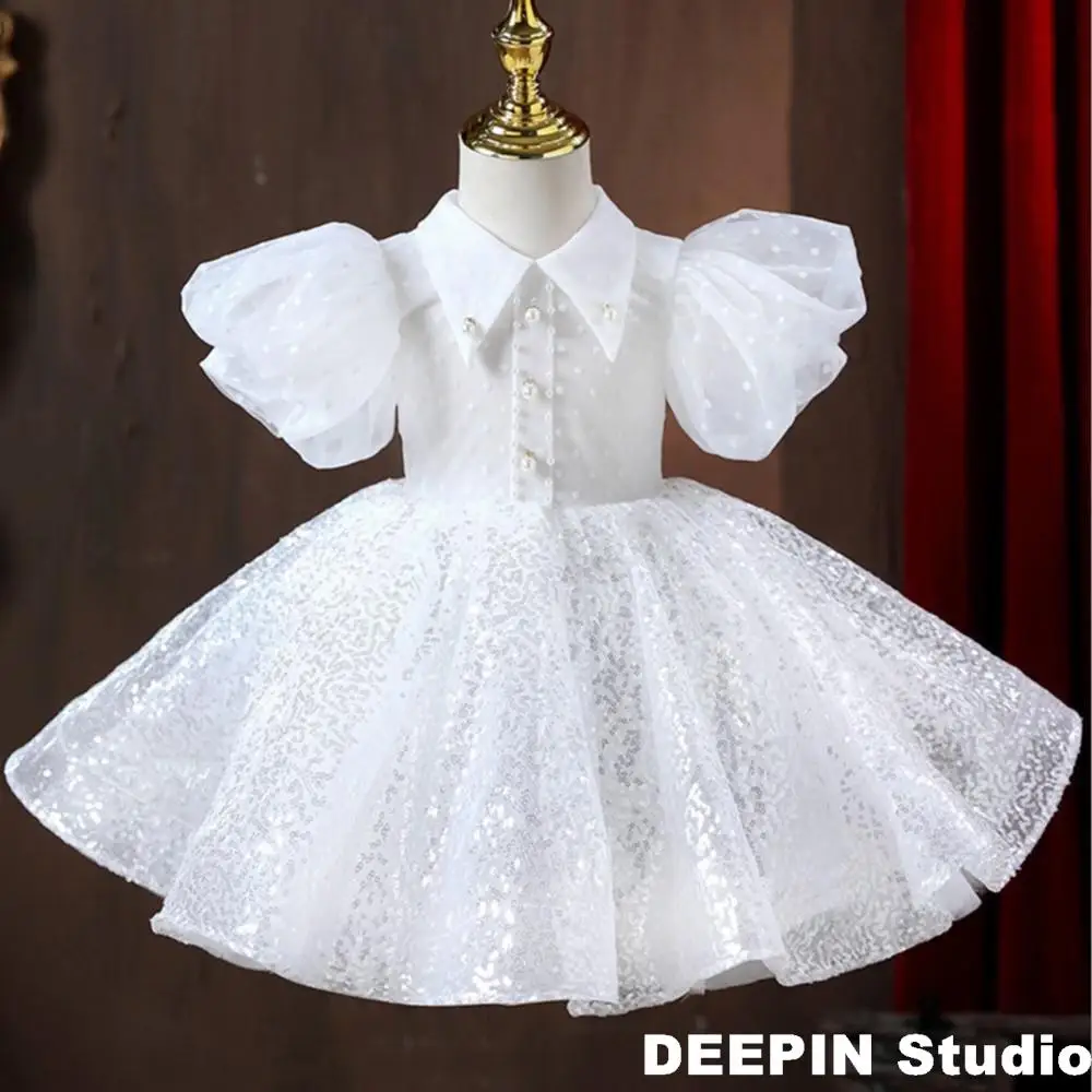 girls-mesh-sequin-dress-2024-spring-summer-new-children's-girls-embroidered-mesh-tutu-dress-performance-lantern-sleeve-dresses