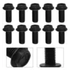 10pcs Saw Blade Bolt Black Carbon Steel M8 M7 M6 Left Hand Thread Hex Flange For Cutting Machine High Strength Hardness Tools 6