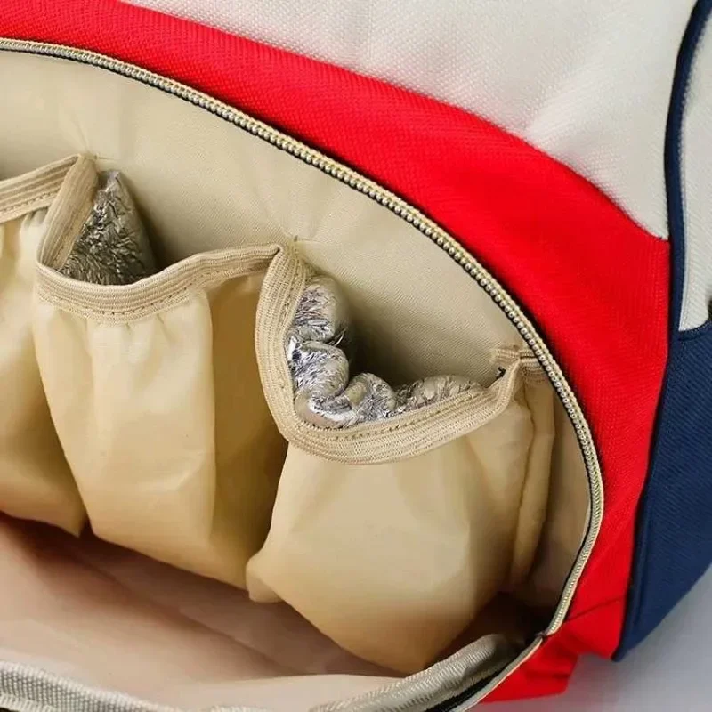 Maternity Bag Mommy Bag Fashion Milk Storage Handheld Canvas Color Matching Backpack Women's Bag Baby Mom Bottle Large Capacity