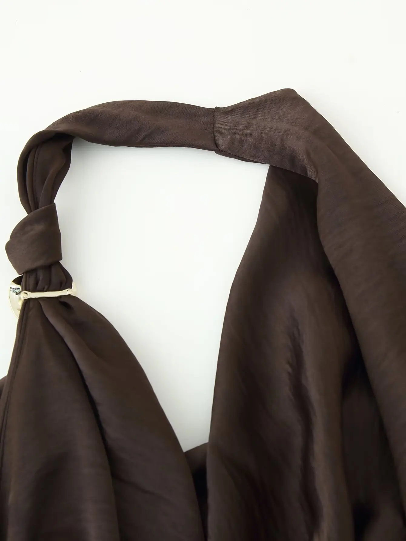 Women's Solid Asymmetric V-Neck Dress Female Sexy Party Backless Midi Dress Summer Lady Elegant Satin Y2K Style Dress Streetwear