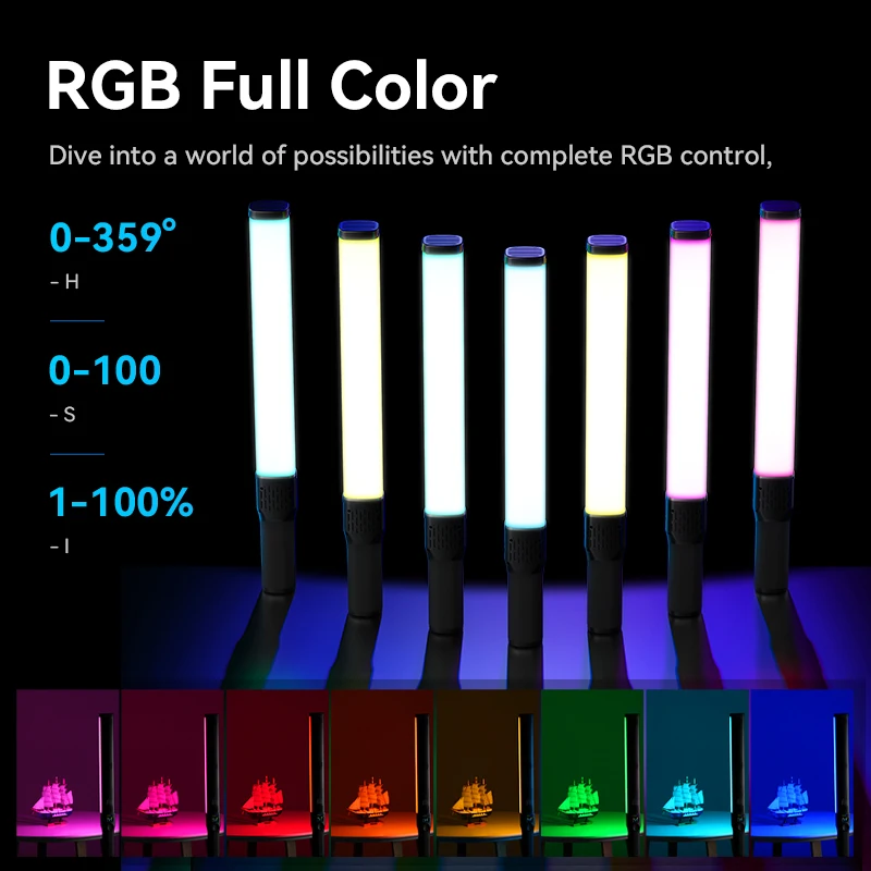 Фото Ulanzi VL360 RGB светодиодный Video светильник 38W ручная полноцветная заполняющая лампа 5600LX 3000K-10000K с дверью сарая для студийной съемки Tiktok №2