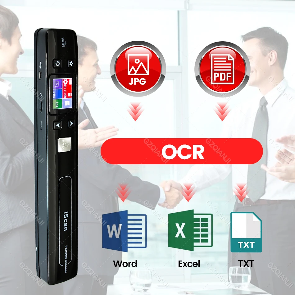 IScan A4 Mini Portable Office Scanner 32G With LCD Display 1050 DPI Scanning Document Photo Image Storage Format JPG/PDF