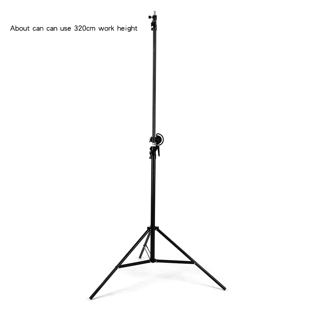126" 320cm 2in1 Light Stand,Boom Arm,Rotatable Aluminum Adjustable Tripod Boom Light Stand with Sandbag for Studio Photography