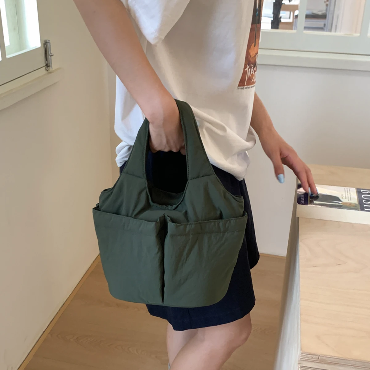 Office Worker's Sundries Tote Bag, Waterproof and Insulated, Lunch Commuting Bag, Vegetable Basket, Handbag, Small Tote Bag, Cloth Bag, Student Class Bag