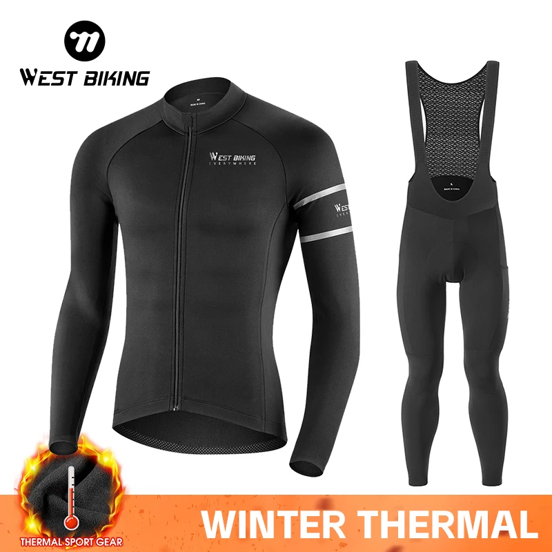 Winter cycling suit long suit custom bicycle fleece long sleeve suit team custom riding suit