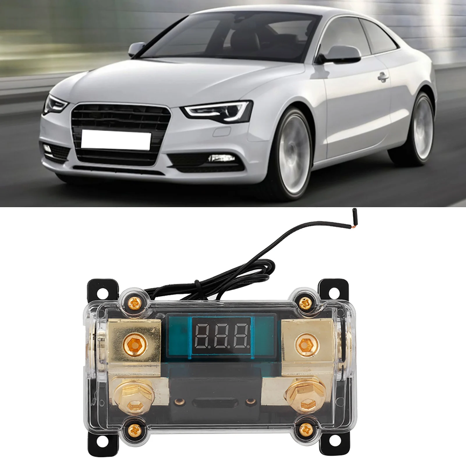 Car Audio Power Fuses Holder Stereo Distribution Block Box Digital Display(250A )