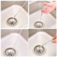 60cm Bendable Drain Clog Dredge Tools Water Sink Cleaning Hook Sewer Dredging Spring Pipe Hair Remover Bathroom Hair Cleaner 4
