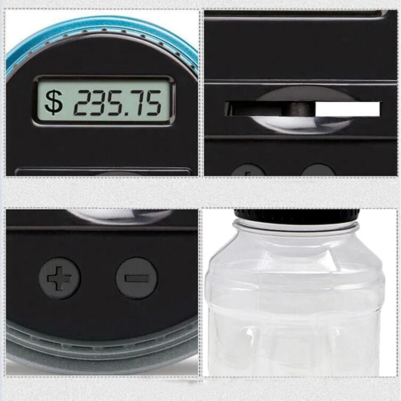 Money Savings Counter Clea Digital Sorter Bank LCD Counting Money Jar Change Gift Coin Sorter For Adults