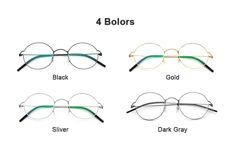 Dänische Replik, schraubenloses Titan-Brillengestell, klein, rund, ultraleicht, für Damen und Herren, Business-Elite-Präsident-Brille – Detail 6