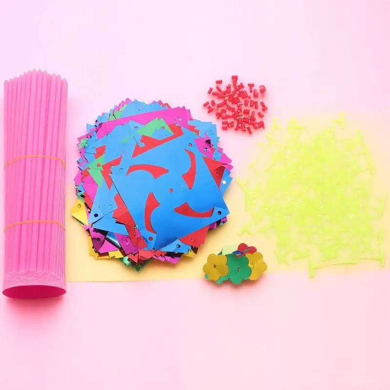 100Pcs 레인보우 핀휠 어린이 DIY 풍차 장식 안전 종이 플라스틱 소재 밝고 매력적인 교육 놀이 홈 스쿨