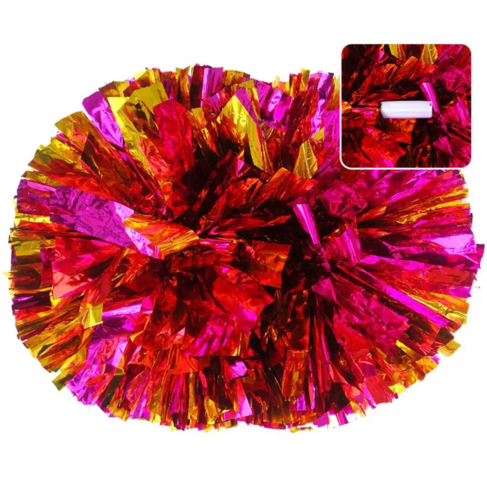 Cheerleading Pom Poms Shining Metallic Streamer Pompoms Cheerleading Hand Flower Pom Ball Club Dance Decorator