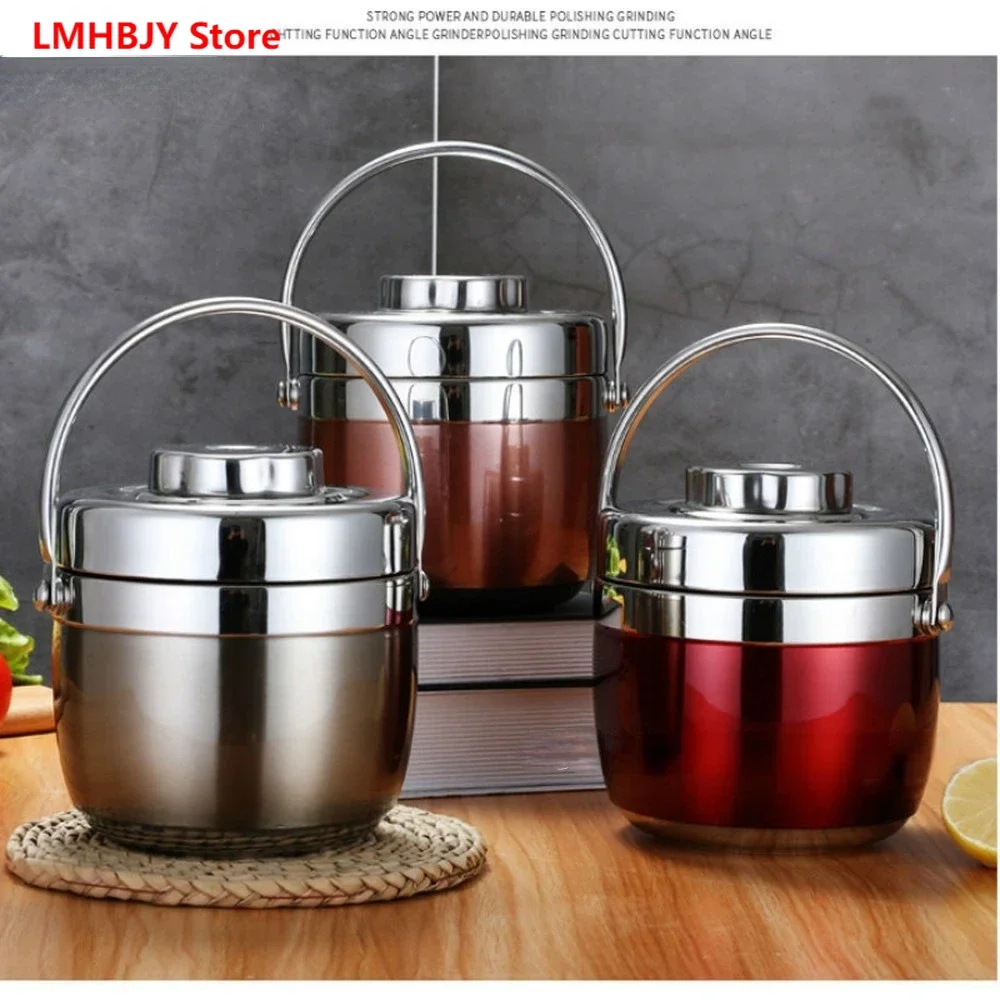 

LMHBJY 2020 New 1.5/1.2L Stainless Steel Food Thermos 12-24 Hours Vacuum Lunch Box Thermo Container Soup Jar Insulated Thermoses