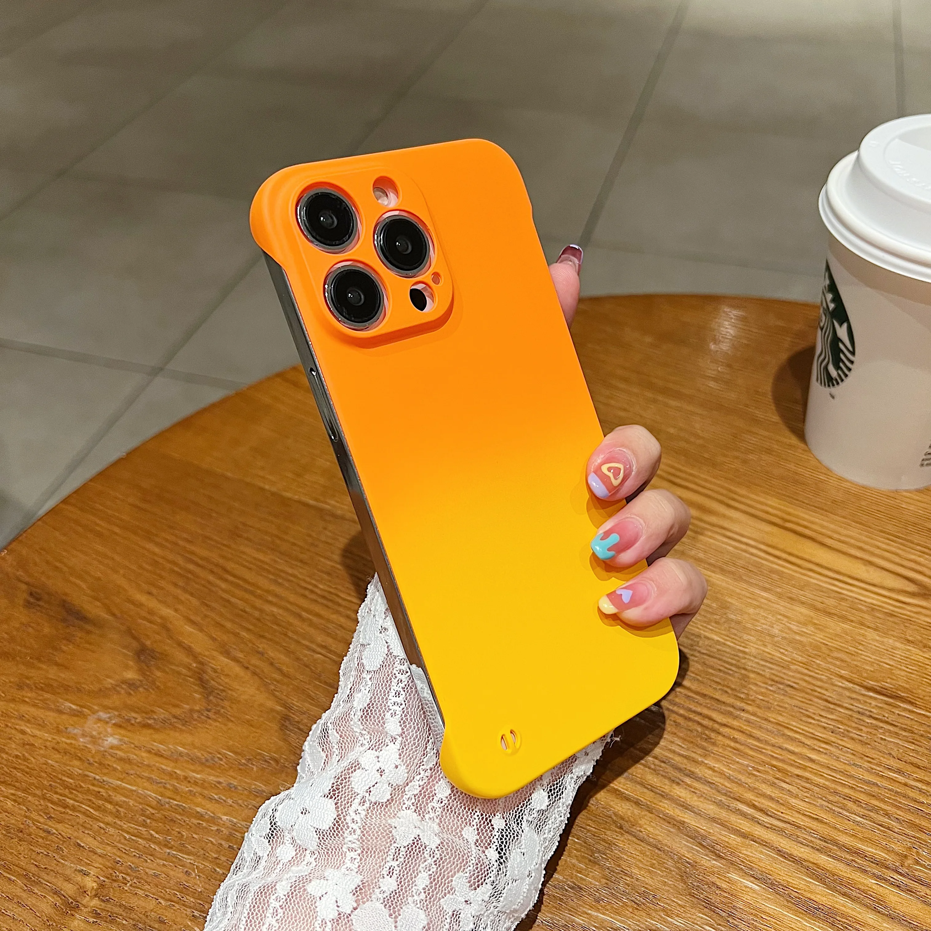 Ultra Thin Frameless Gradient Case with Slim Lens Protection