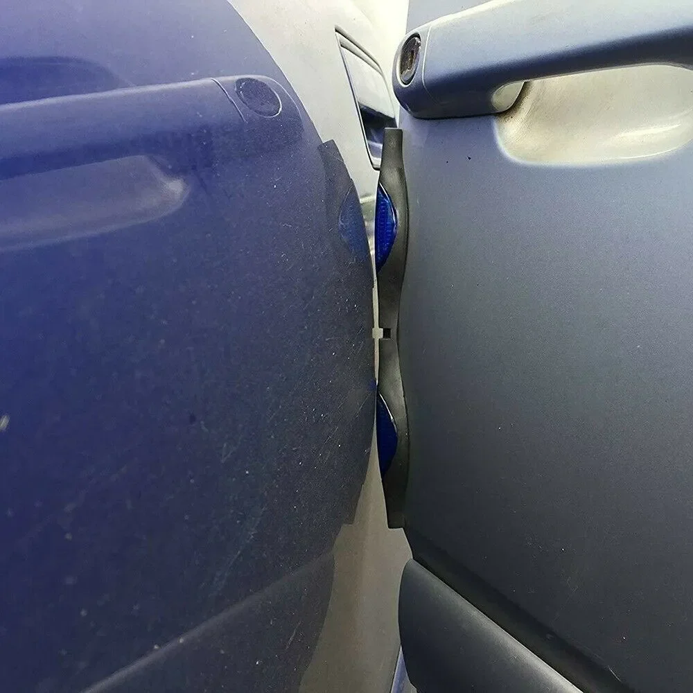 Set of 2 Blue Car Door Edge Protectors - Anti-Collision Reflectors & Scratch Guards
