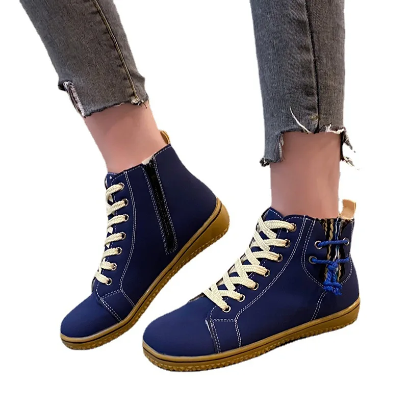 Snow Boots Women's 2023 New Flat Heel Martin Boots Winter Cotton Short Boots Women's Cotton Shoes Large boots women