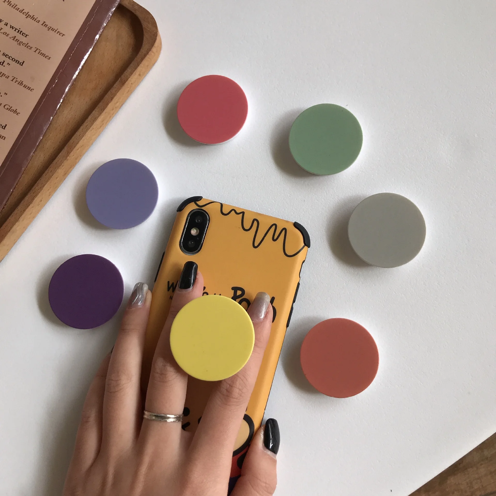 Universal Expanding Phone Holder and Stand with Grip Ring