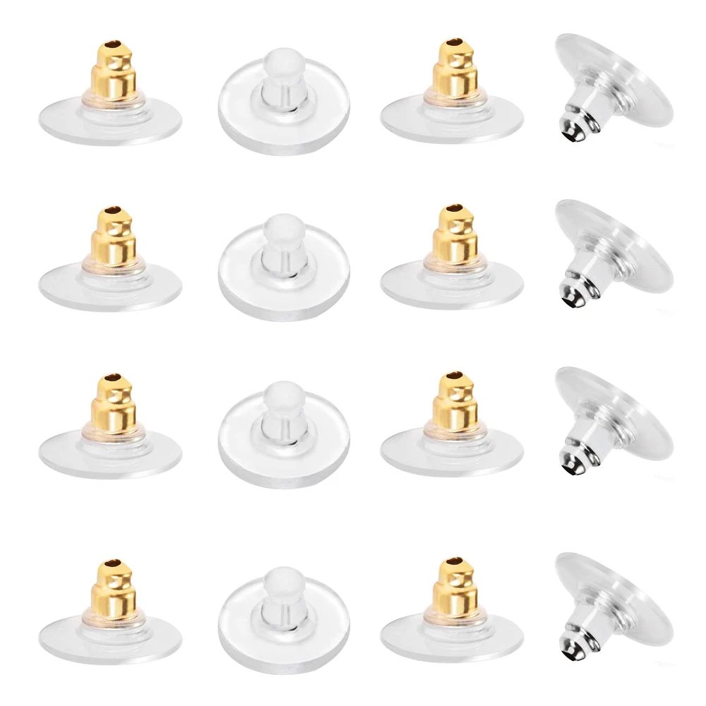 Fishhook Earring Backs Rubber Ear Stopper for Jewelry Making Bullet Clutch Earring Backs Replacements 100-200pcs