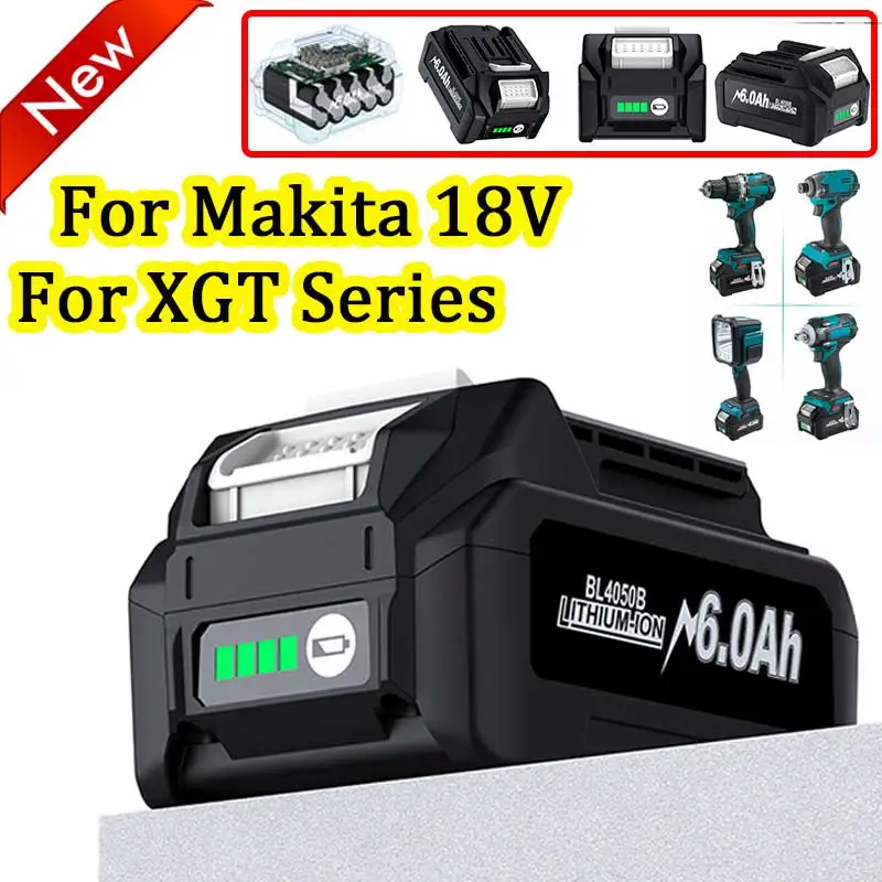 para Makita 40v Battery 6.0ah Li-ion Battery para Xgt 40v Bl4025 Bl4040 Bl4020 Bl4050 Bl4060 Bl4050b Chave de Fenda Elétrica