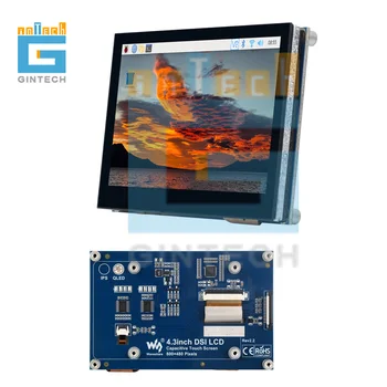 Display QLED Waveshare da 4,3 pollici, interfaccia DSI, 800 480, struttura integrata, pannello in vetro temperato