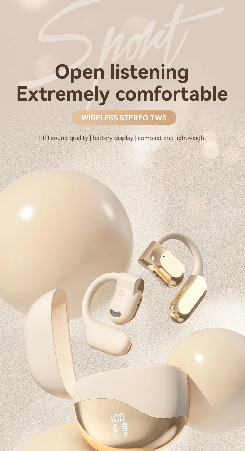 Description Picture 2 of itemNew Product M62 Bluetooth Wireless Headphones Ows Ear-Mounted Non-In-Ear Ultra-Long Battery Life Open Headphones Noise Reduction