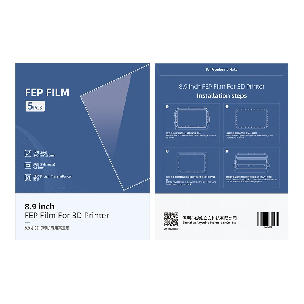 Impressora Filme Fep Espessura 015 mm Photon Mono x Mono x 6k m3 Plus Mono x2 Mono x 6ks Peças Peças por Conjunto Anycubic3d Peças da - Imagem 6