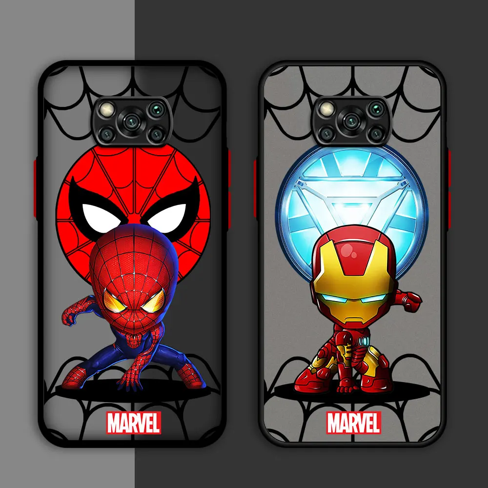 Custodia Per Telefono Per Xiaomi Poco Hard Pc Marvel Sipider Man Ironman Bumper Capa Cover