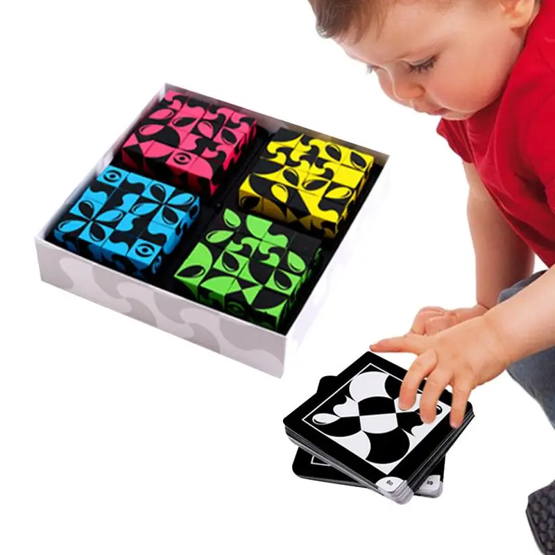 

Пазлы Детские с узорами, игра для улучшения воображения детей, меняющие лицо из дерева, волшебный куб, игрушки с 60 картами