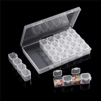 28 Girds Adjustable Plastic Storage Box Beads Ring Pendant Box for Jewelry Nail Art Diamond Painting Accessories Container Boxes