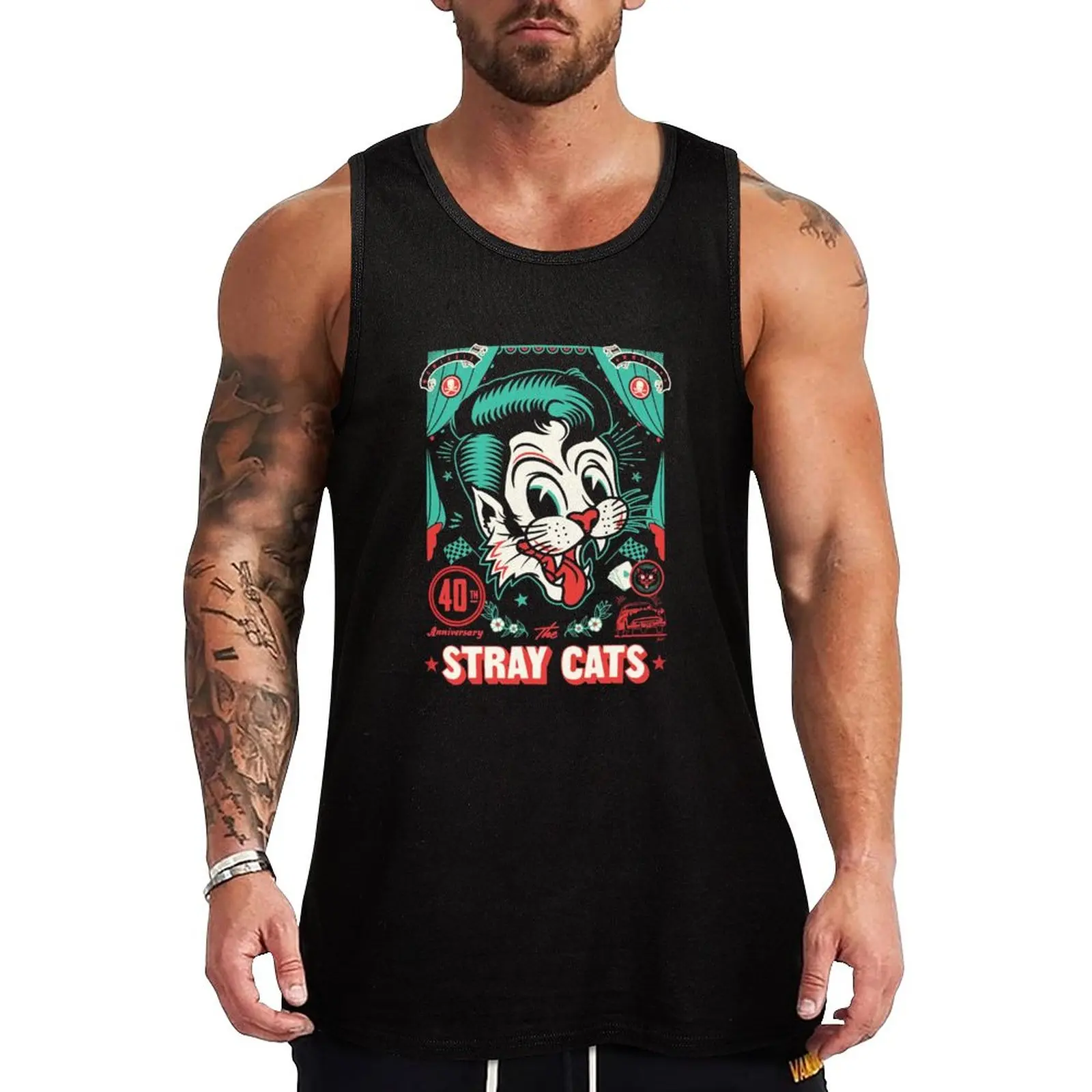 

New Stray Cats Tank Top Man summer clothes sleeveless shirt man gym Gym t-shirt man