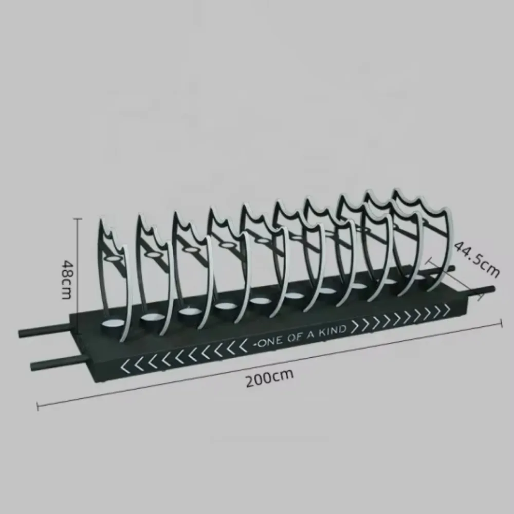 Green Dom Perignon 10 Bottles LED Champagne Display Stand Large Illuminated Bottle Holder for Nightclubs, Parties, and Events