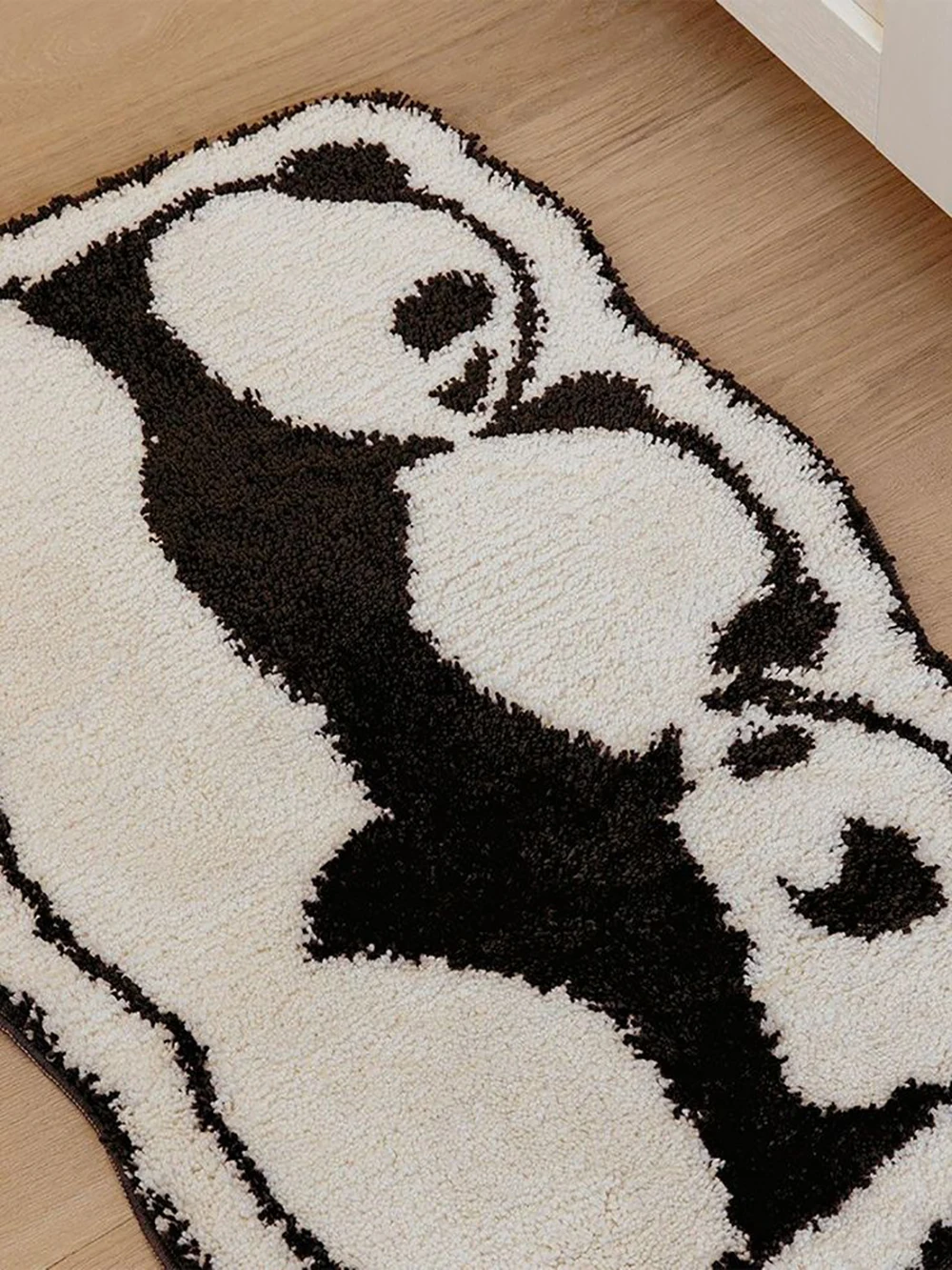 Cute and interesting panda carpet for garage, living room, kitchen, simple housewarming gift cashmere non-slip decorative carpet