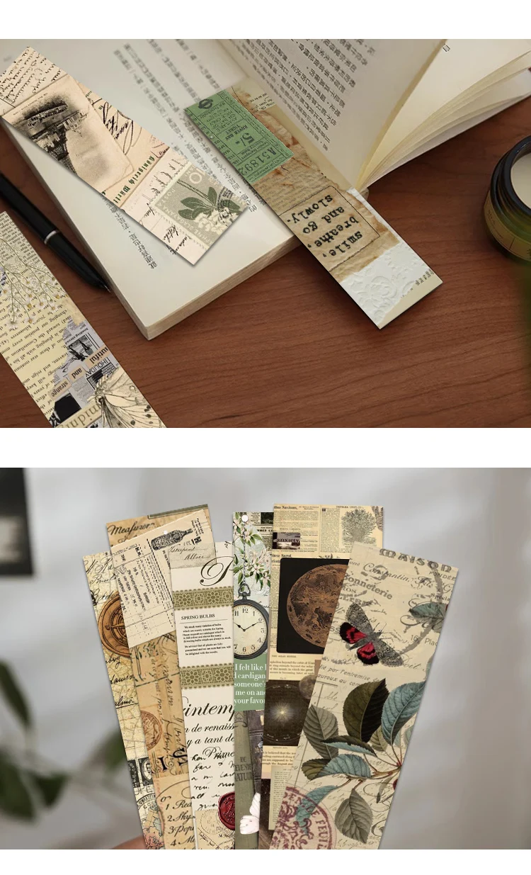 30 stücke Vintage Archiv Lesezeichen Lesen Seiten Buch Markierung karten Studenten dekorieren Seiten markierung mit kreativen Geschenken – Detail 4