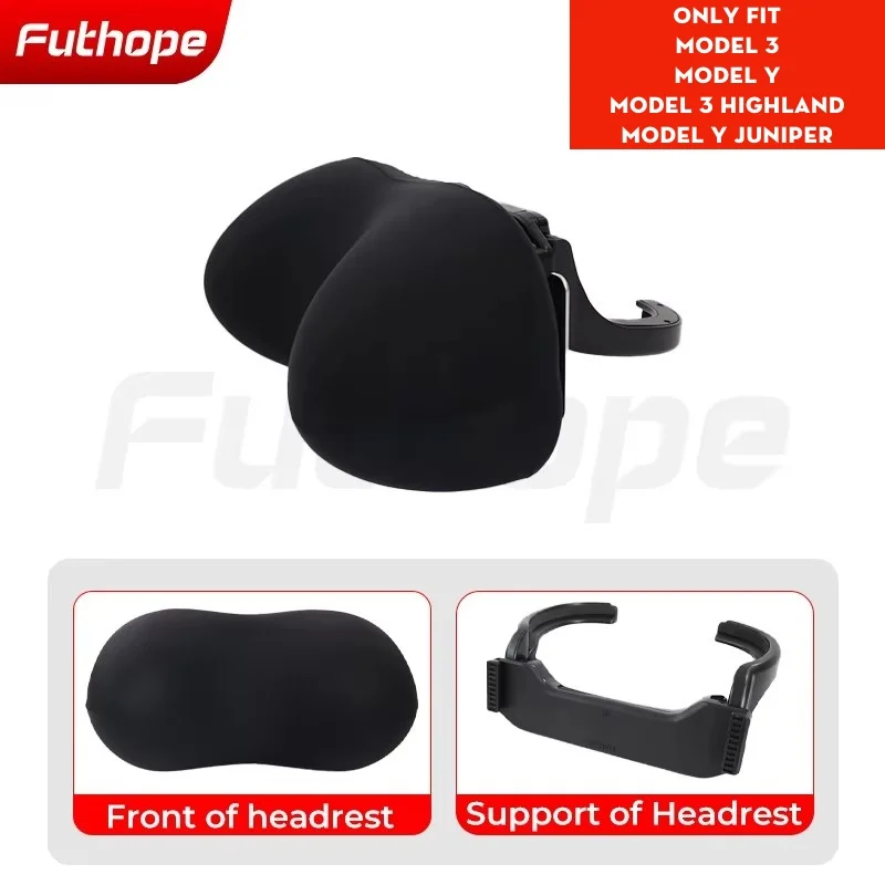 Futhope Ice Velvet SPA Headrest for Tesla Model 3 Y Highland juniper Head Neck Support Protection Long-distance Travel Cool