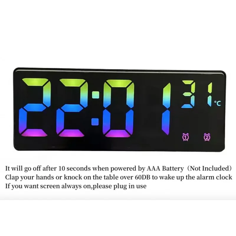 Smart Sound-Activated Alarm Clock with Temperature Display and Night Light