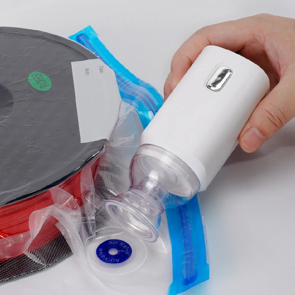 Rampas Bolsa de Armazenamento Reutilizável 3d Impressora Pla Filamento Selado a Vácuo Bolsas Usb Recarregável Bomba Elétrica Secador de Filamento Aferidor Seco - Imagem 5
