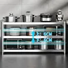 Floor Multi-layer Kitchen Cabinets Stainless Steel Kitchen Operation Workbench Household Stove Storage Shelf Kitchen Furniture M 4