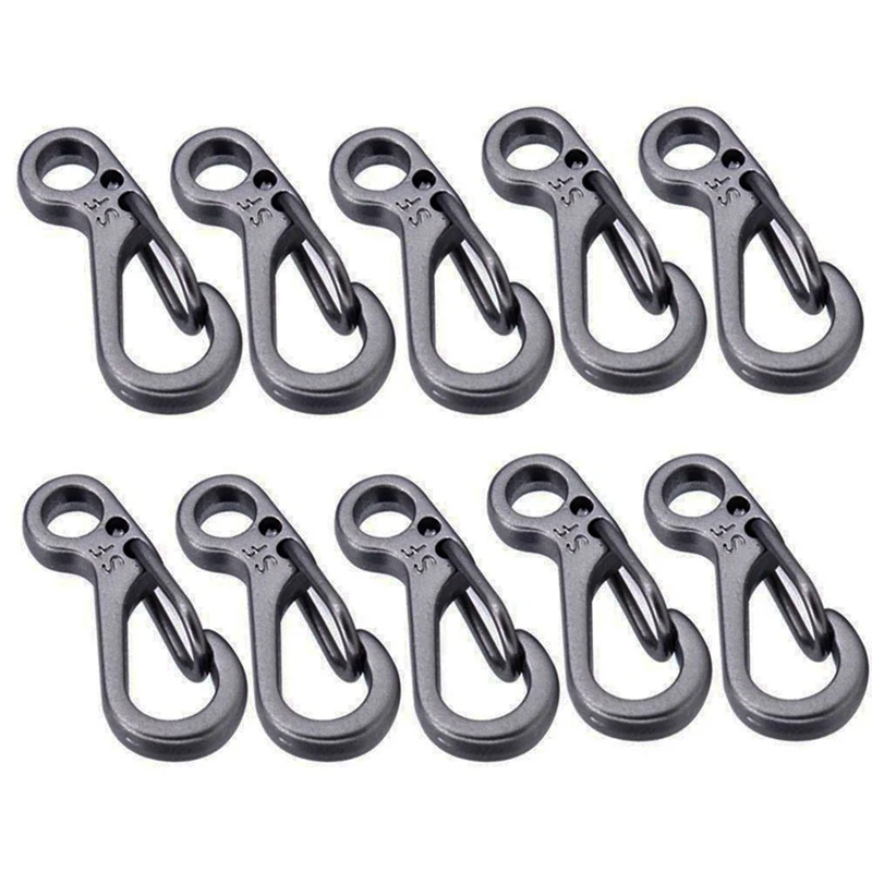 

Top!-50PCS/Mini Spring Backpack Clasps Climbing Carabiners EDC Keychain Camping Bottle Hooks Survival Gear - Grey