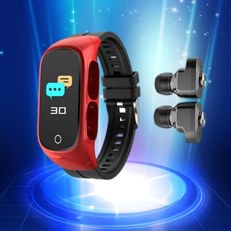 

N8 Smart Bracelet Bluetooth Earphones 2in1 Bluetooth Calling Multiple Sports Modes Heart Rate Blood Pressure Monitoring