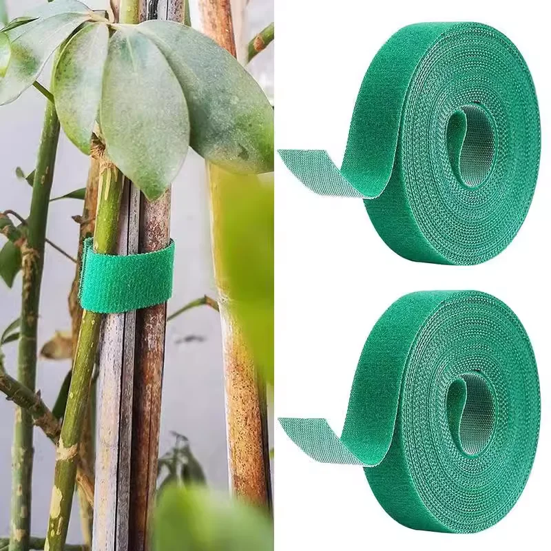 5 Rolls Nylon Plant Ties Reusable Green Garden Plant Bandage Cable Ties Self Adhesive Plant Fastener Tape for Tying Plants