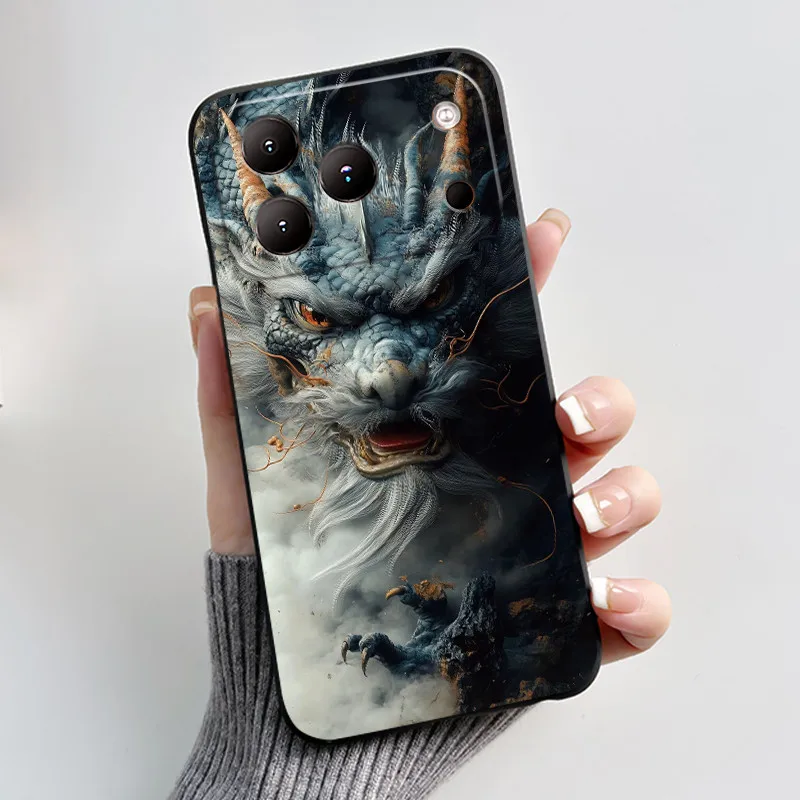 Charming Milk Tea Rabbit Phone Case - Black Anti-Scratch Soft Cover