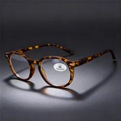 Vintage Round Anti Blue Light Reading Glasses - High Quality TR90 Retro Eyewear - +350 (Brown)