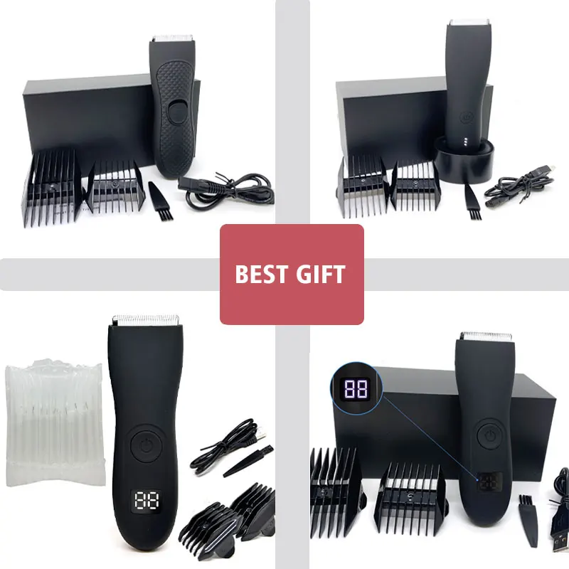 Men's Electric Groin Hair Trimmer Pubic Hair Trimmer Body Grooming Clipper for Men Bikini Epilator Rechargeable Shaver Razor 6