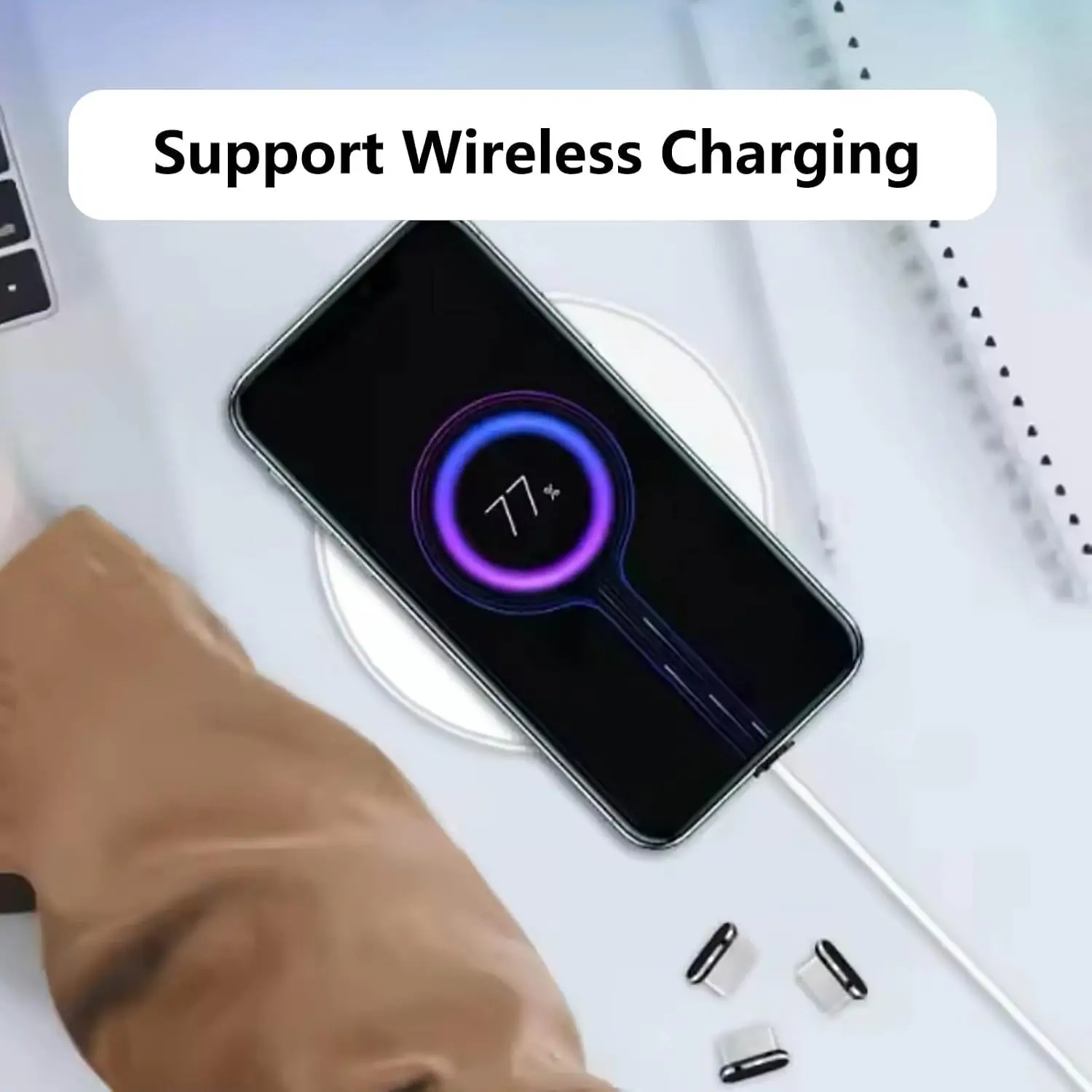 USB C 먼지 방지 플러그(청소 브러시 포함), 아이폰 15-17 Pro Max, 삼성 S23-S25 및 모든 USB-C 기기용 충전 포트 먼지 방지 캡