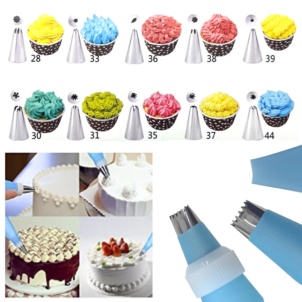 Suuker 137 Pcs Cake Decorating Supplies Kit, Icing Piping Tips and Piping Bags with Pattern Chart, Baking Accessories with Cake Turntable and