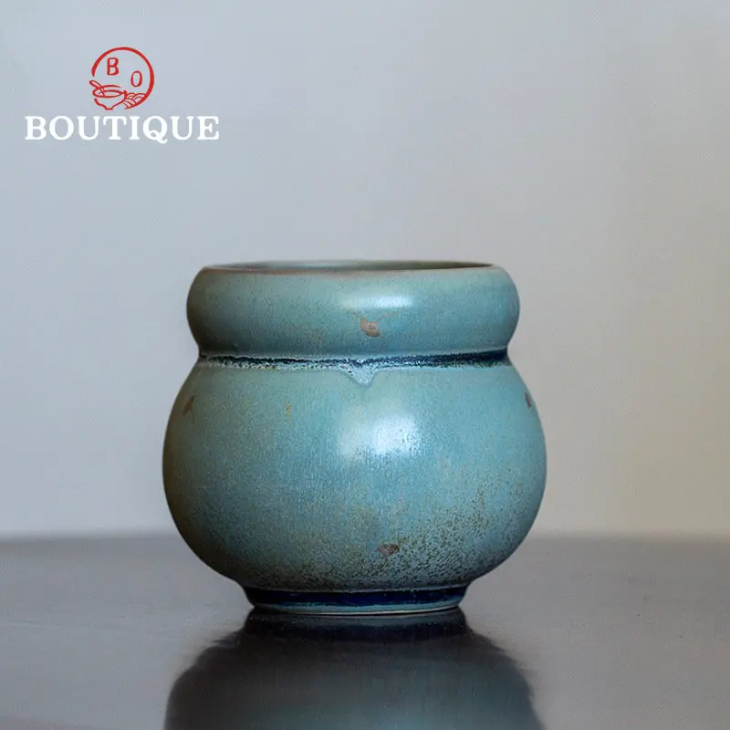 

350m Chinese Coarse Pottery Ginkgo Cup Wash Residue Utensil Ceramic Water Bowl Tea Set Accessories Jian Shui Waste Water Tank
