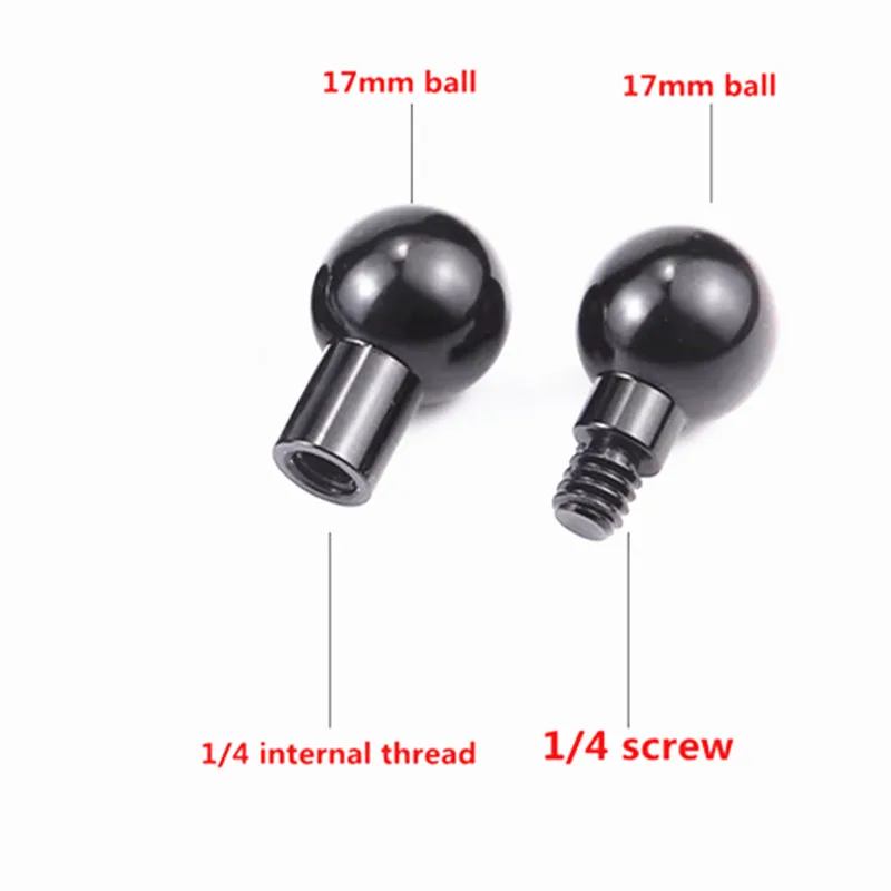 1/4 Srew 어댑터 13mm 15mm 17mm 볼 헤드 Gopro 10/9 Insta360 오토바이 액션 카메라 마운트 용 1 인치 브래킷 커넥터